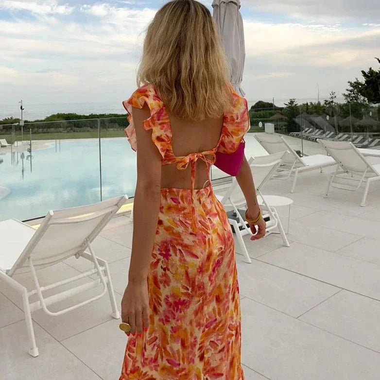 50% RABATT | Juliva™ | Sommerkleid mit Print und Rüschen