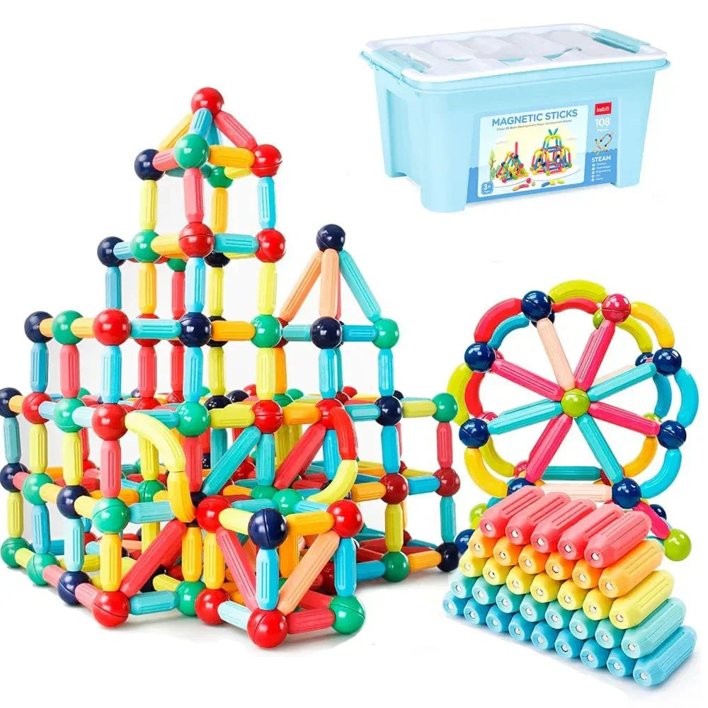 MagnaBlock Magnetischer Bausatz - Kreatives Montessori-Spielzeug für kleine Entdecker