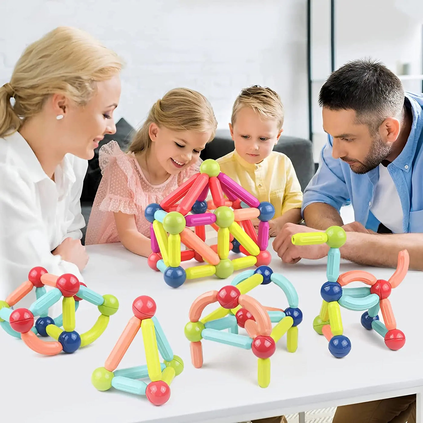 MagnaBlock Magnetischer Bausatz - Kreatives Montessori-Spielzeug für kleine Entdecker