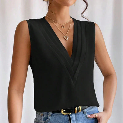 50% RABATT | Vellisse™ | Ärmellose Bluse mit V-Ausschnitt