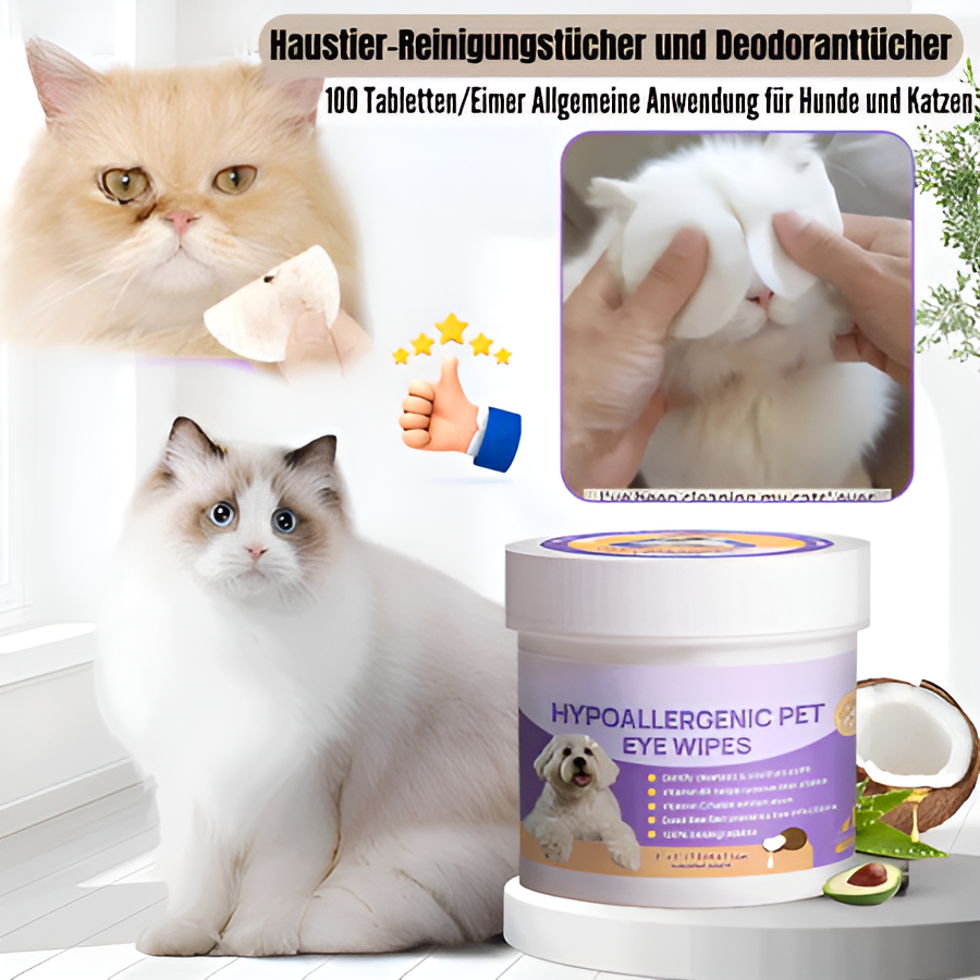 EyeGlow Pet Pads™️ - Klare Sicht, Glückliche Tiere - 100 Stück