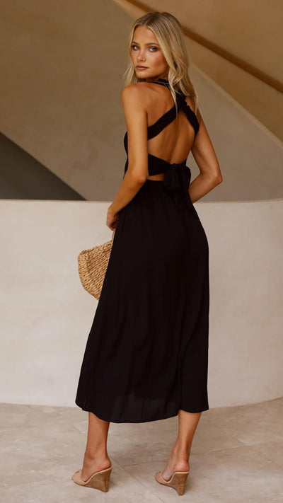 50% RABATT | Swanelle™ | Elegantes Maxikleid mit fließendem Schnitt