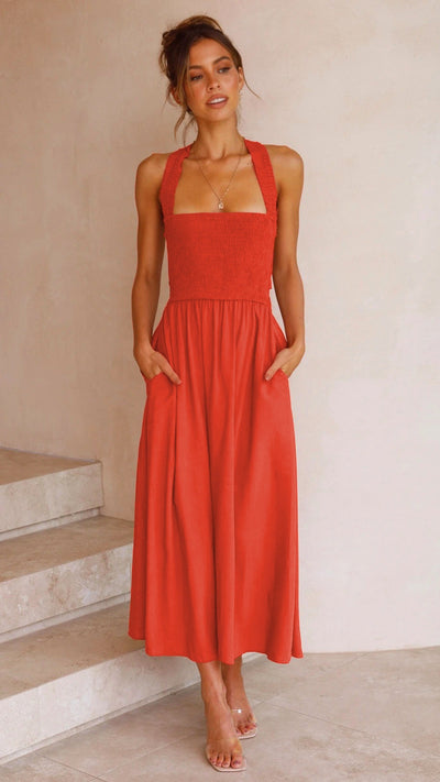50% RABATT | Swanelle™ | Elegantes Maxikleid mit fließendem Schnitt