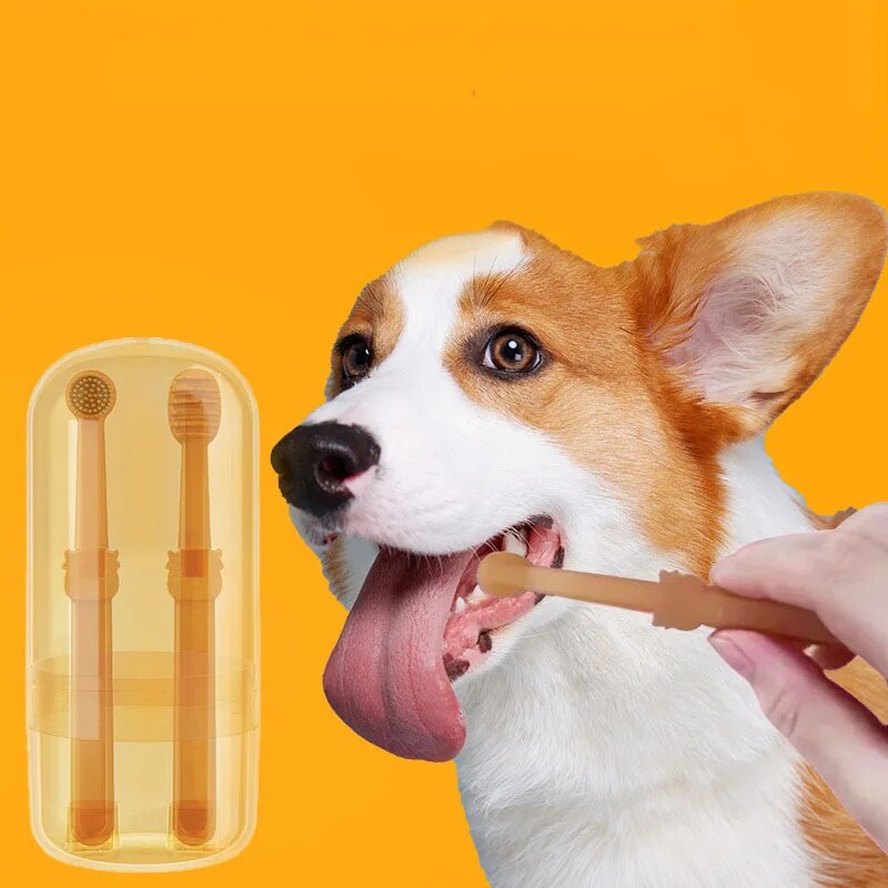 1+1 GRATIS | FurSmile - Haustierzahnbürste mit Zungenschaber | 1+1 GRATIS