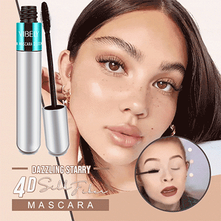 4D Silk Fiber Mascara wasserfest, langanhaltende Wimperntusche für voluminöse und verlängerte Wimpern, Make-up Mascara für Damen