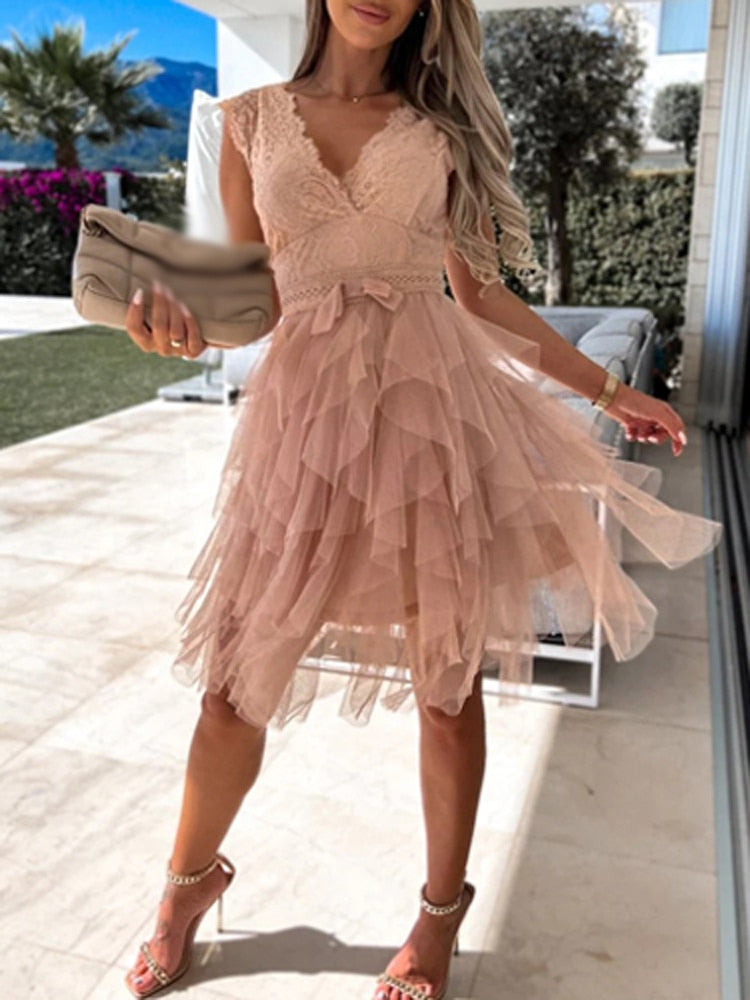 50% RABATT | Ruffina™ | Mini-Cocktailkleid mit Rüschen