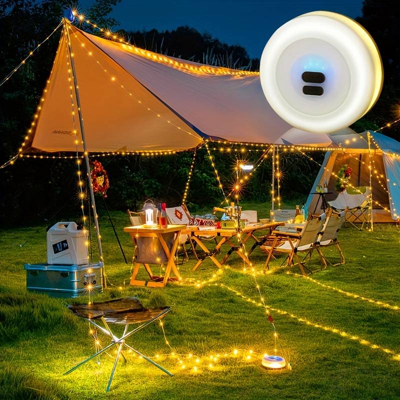 LED Camping Lichterkette wasserdicht mit USB-Lampe, Outdoor Beleuchtung für Zelt, Garten, Terrasse und Party Dekoration
