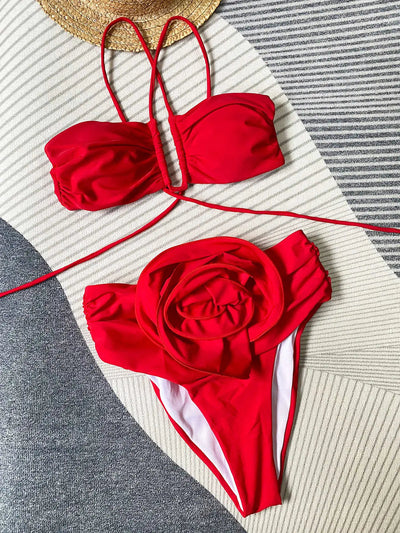 ROBINE | Bikini Mit Neckholder Und Blumendetail