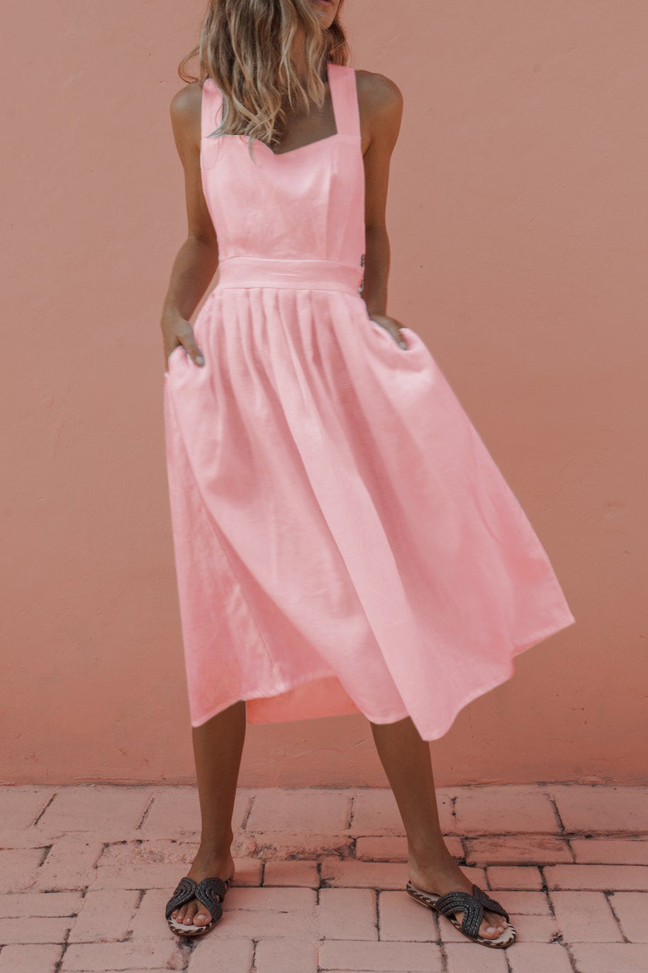 Chic-Chiffon-Kleid | Rückenfreies Sommerkleid mit Spitze