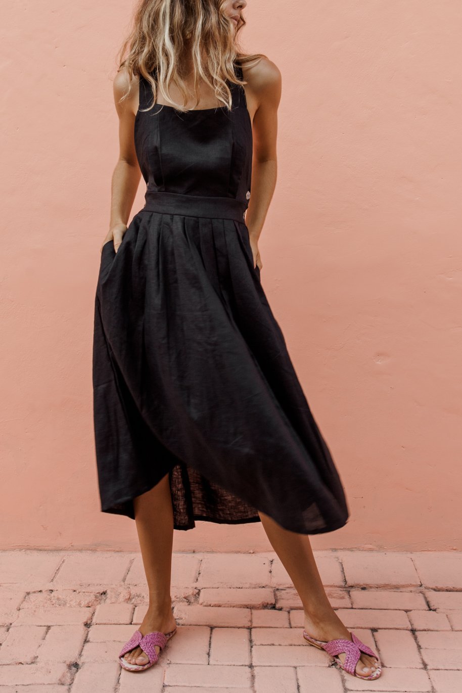 Chic-Chiffon-Kleid | Rückenfreies Sommerkleid mit Spitze