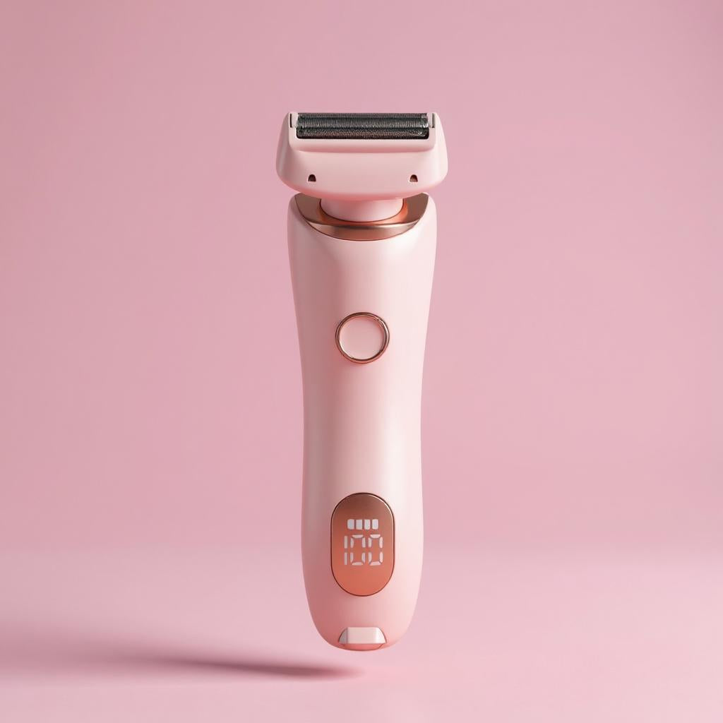 Elektrisches Haarentfernungsgerät in Rosa mit LCD-Display und ergonomischem Design – sanfter Damenrasierer für glatte Haut