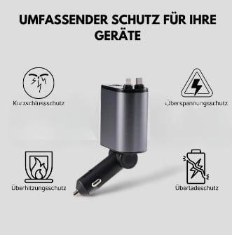 FlexCharge™ - Lade alle deine USB- und Lightning-kompatiblen Geräte während der Fahrt auf
