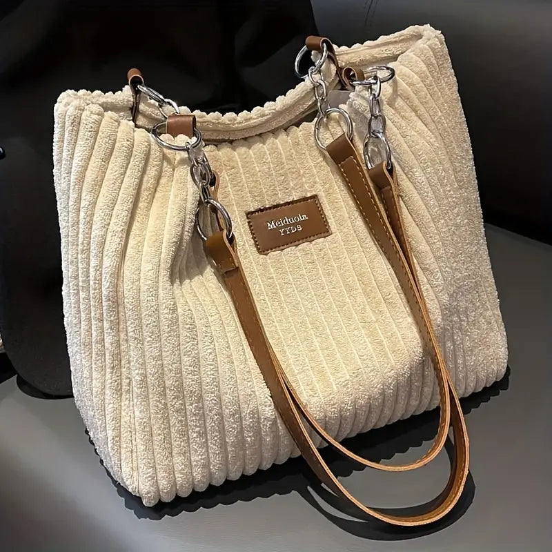 50% RABATT | Olivia | Luxury Corduroy Tote Tasche
