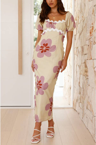 50% RABATT | Rosavie™ | Herbst Maxi Kleid Butter/Pink