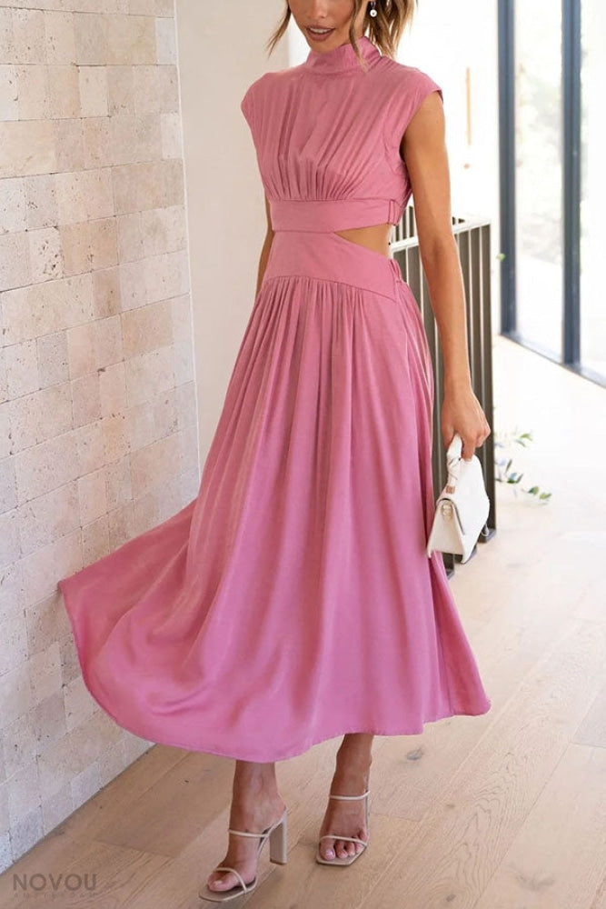 [50% Rabatt] Lorna™ Rollkragen Taille Ausgeschnitten Sommer Midi-Kleid