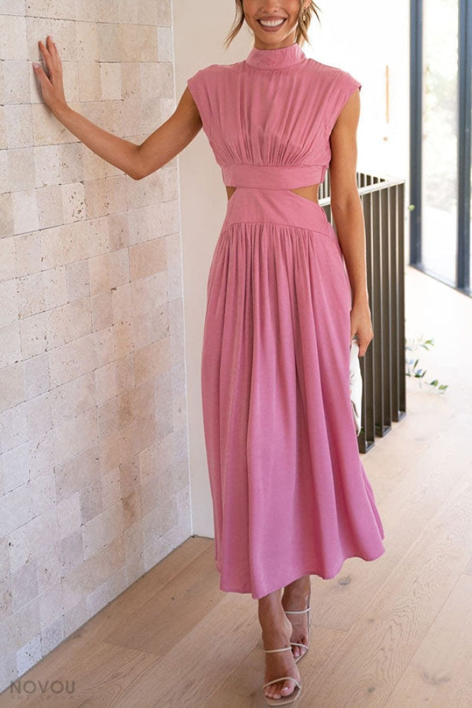 [50% Rabatt] Lorna™ Rollkragen Taille Ausgeschnitten Sommer Midi-Kleid