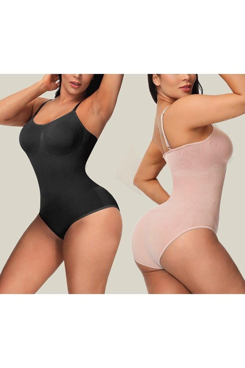 Nahtloser Damen Shapewear Body mit Bauchkontrolle in Schwarz und Nude