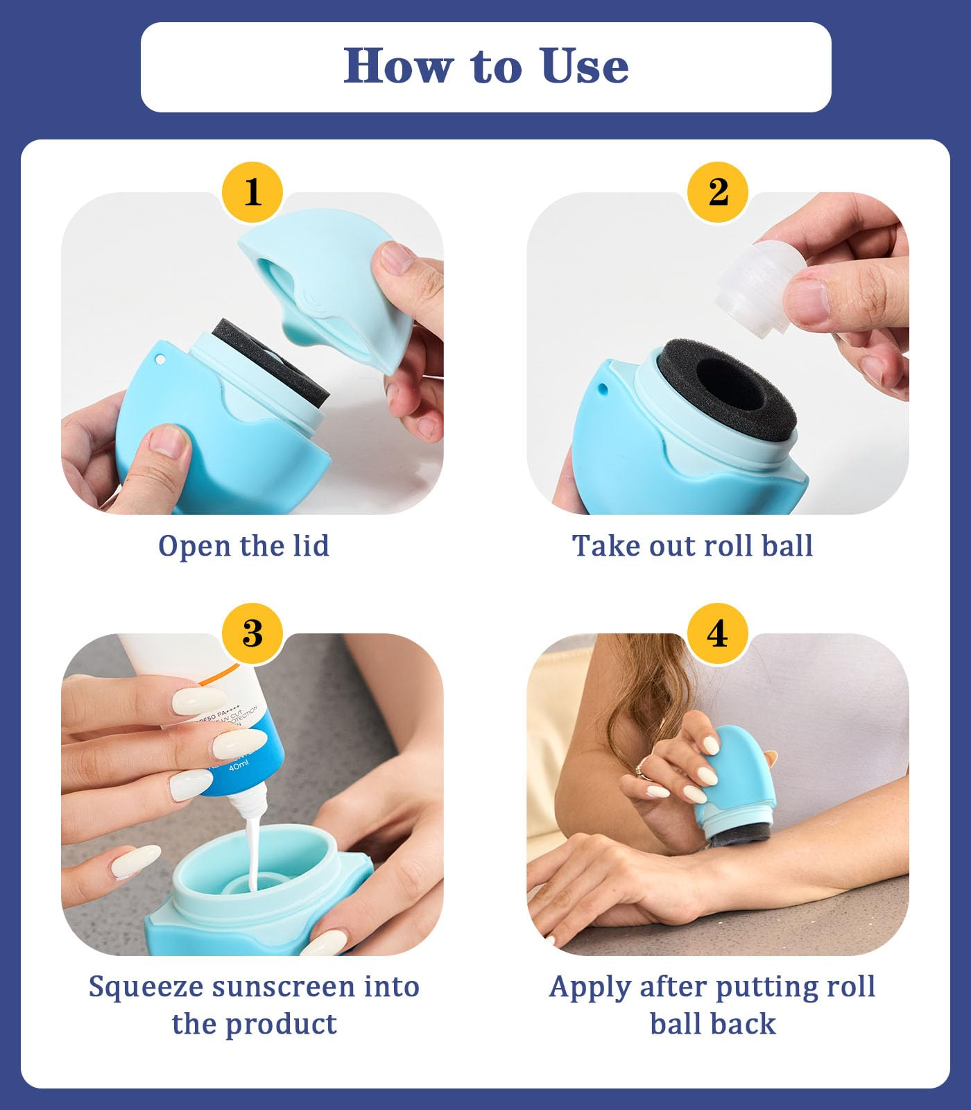 1+1 GRATIS | SunSwipe™ | No-Mess Sonnencreme-Applikator, Tragbar, Nachfüllbar und Reisefertig