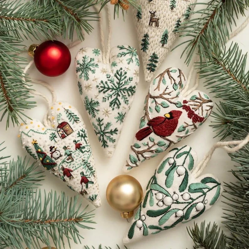 ThreadCherish® DIY-Stickerei-Set für Weihnachtsschmuck