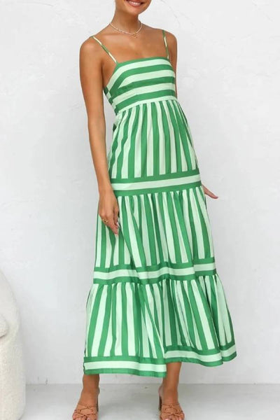 50% RABATT | Candessa™ | Candy Streifen Maxikleid