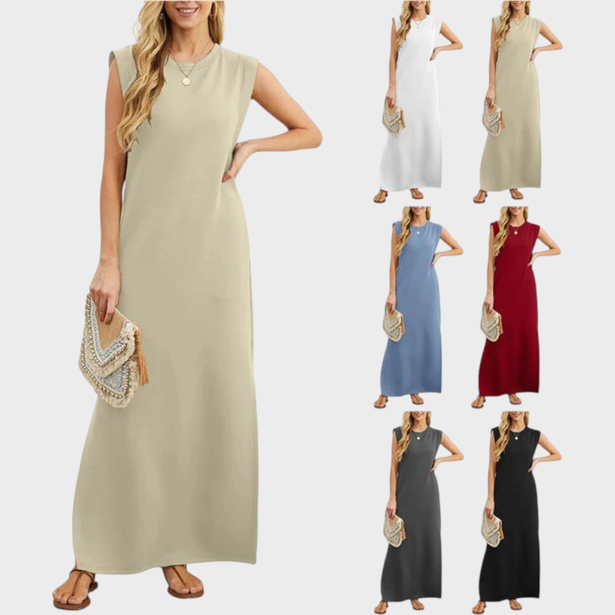 Driftelle™ | Faltenfreies, fließendes Langkleid