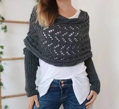 Zenina –  Doppelten Ärmeln Shawl Schal