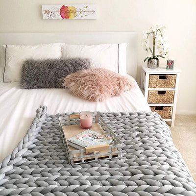 50% RABATT | Blankelle™ | Grob gestrickte Decke