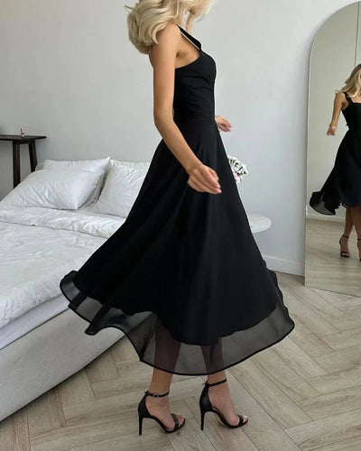 50% RABATT | Francine™ | Elegantes Chiffonkleid mit eckigem Ausschnitt