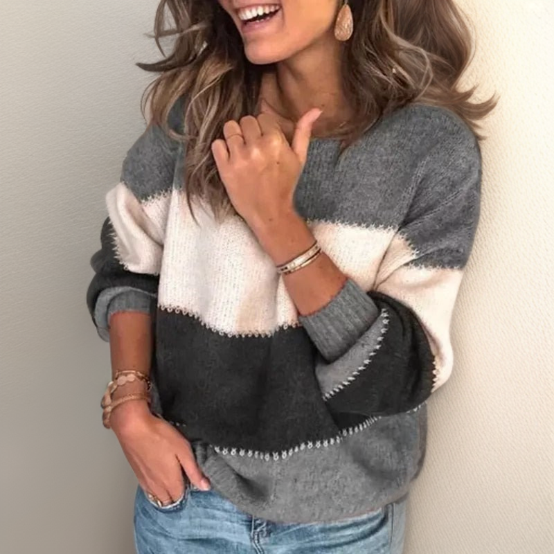 Lianni | Gemütlicher Gestreifter Luxus-Pullover