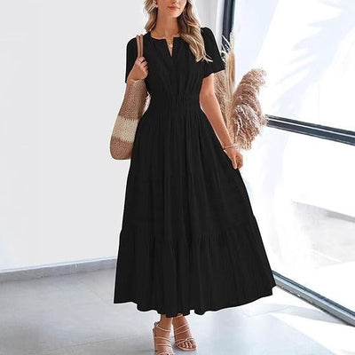 50% RABATT | Bohemira™ | Boho Damen-Midikleid mit Falten & kurzen Ärmeln