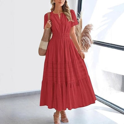50% RABATT | Bohemira™ | Boho Damen-Midikleid mit Falten & kurzen Ärmeln