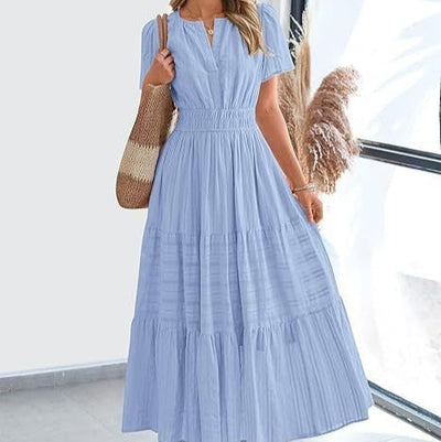 50% RABATT | Bohemira™ | Boho Damen-Midikleid mit Falten & kurzen Ärmeln