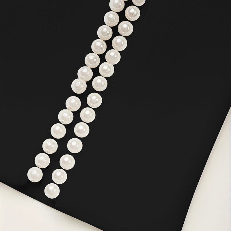 50% RABATT | Perlisse™ | Elegantes Midi-Kleid mit edlen Perlendetails
