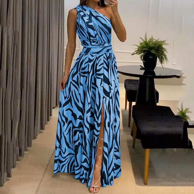 50% RABATT | Asymira™ | Elegantes, asymmetrisches Plissee-Maxikleid