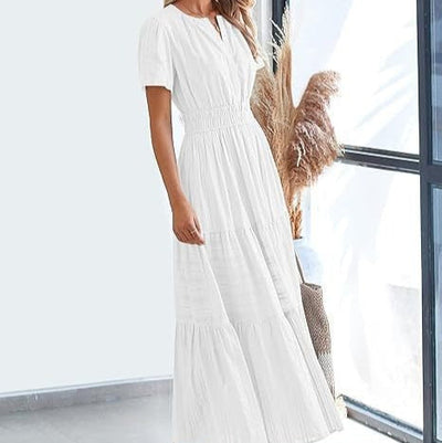 50% RABATT | Bohemira™ | Boho Damen-Midikleid mit Falten & kurzen Ärmeln