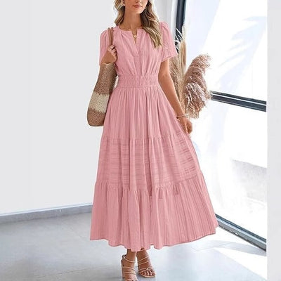 50% RABATT | Bohemira™ | Boho Damen-Midikleid mit Falten & kurzen Ärmeln