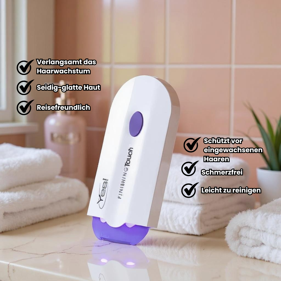 Yes Finishing Touch Laser-Haarentfernungsgerät in Weiß und Lila – handliches IPL-Gerät für schmerzfreie und langanhaltende Haarentfernung