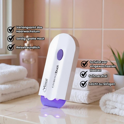 Yes Finishing Touch Laser-Haarentfernungsgerät in Weiß und Lila – handliches IPL-Gerät für schmerzfreie und langanhaltende Haarentfernung