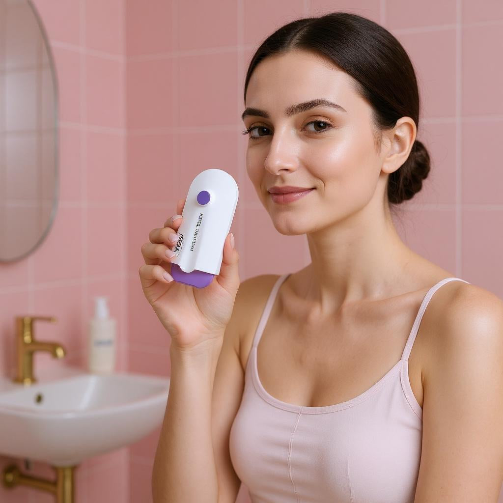 Yes Finishing Touch Laser-Haarentfernungsgerät in Weiß und Lila – handliches IPL-Gerät für schmerzfreie und langanhaltende Haarentfernung