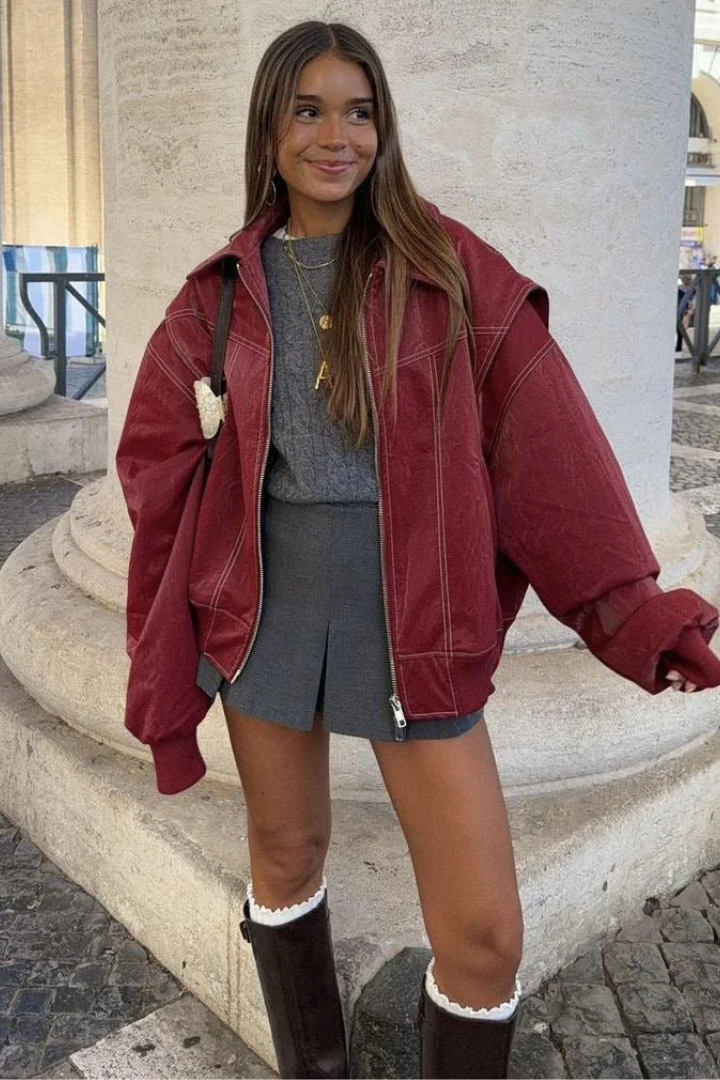 Sierra® | Scharlachrote Lederjacke