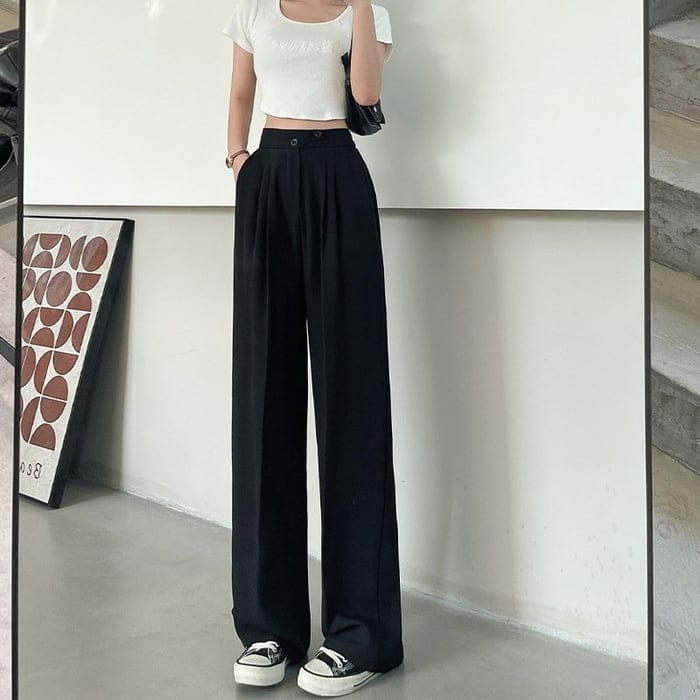 50% RABATT | Regina | Lange weite Stoffhose