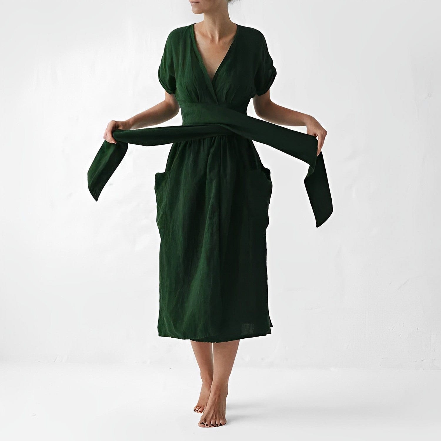 50% RABATT | LinoBelle™ | Elegantes Leinenkleid
