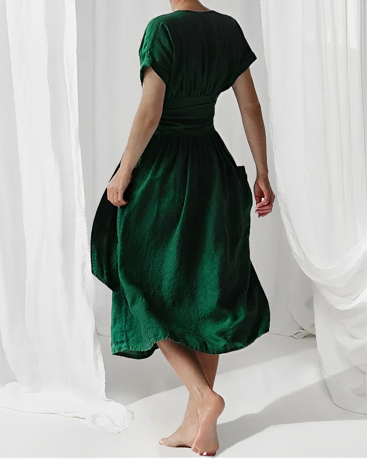 50% RABATT | LinoBelle™ | Elegantes Leinenkleid
