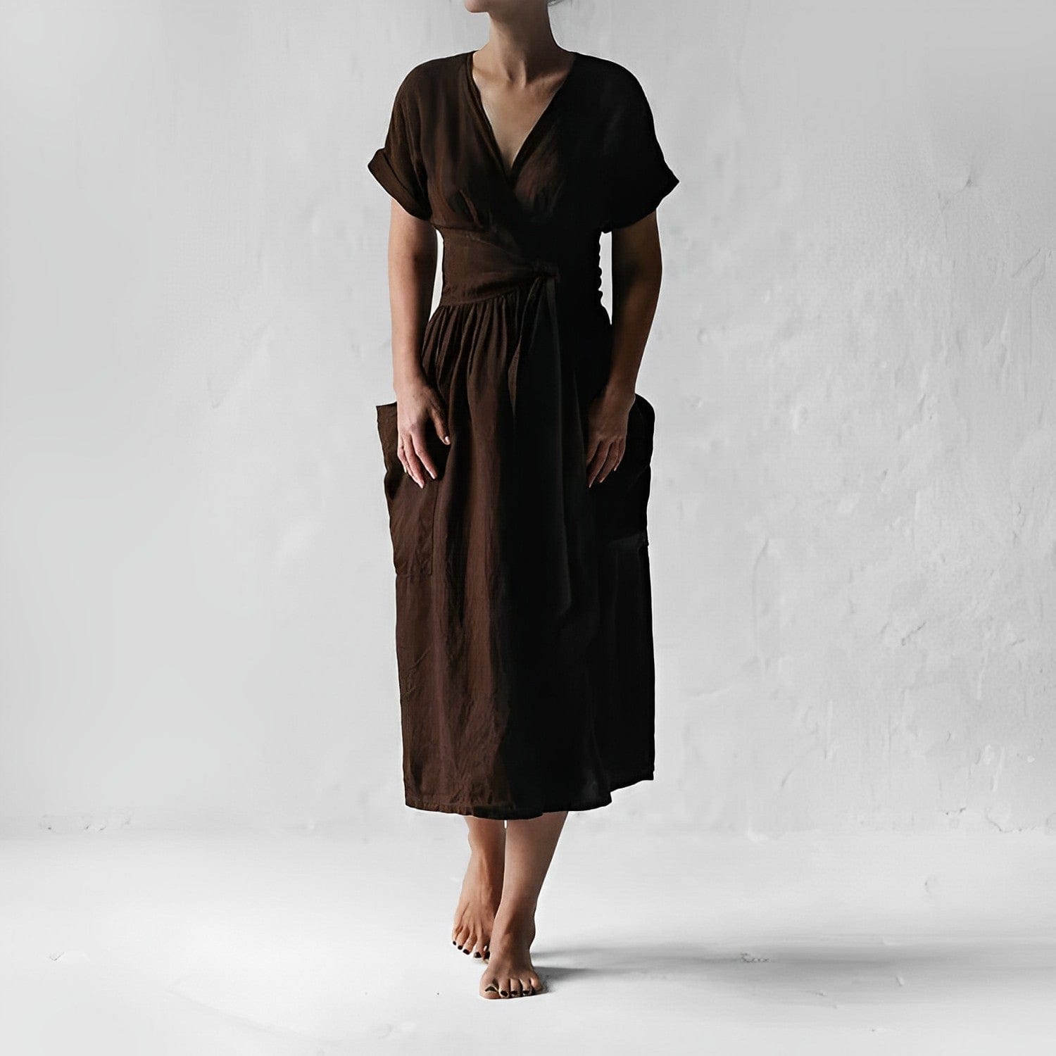 50% RABATT | LinoBelle™ | Elegantes Leinenkleid