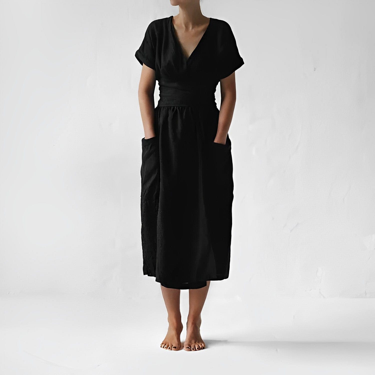 50% RABATT | LinoBelle™ | Elegantes Leinenkleid