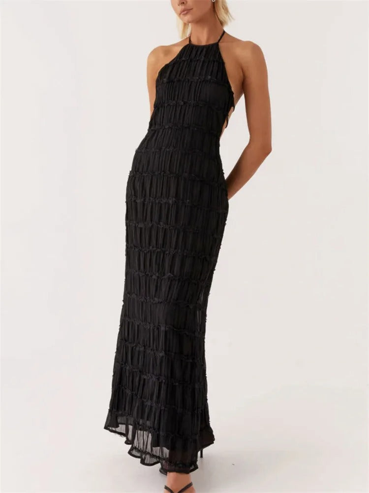 Backelle™ | Elegantes Träger-Maxikleid mit offenem Rücken