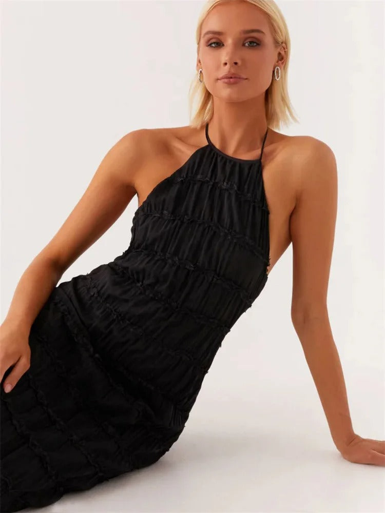 50% RABATT | Backelle™ | Elegantes Träger-Maxikleid mit offenem Rücken