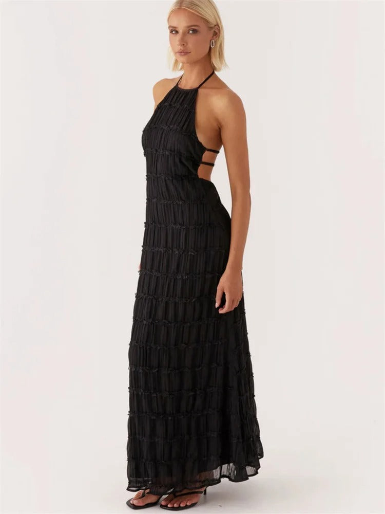 50% RABATT | Backelle™ | Elegantes Träger-Maxikleid mit offenem Rücken