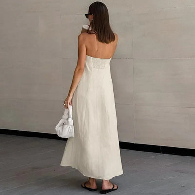 50% RABATT | Linvara™ | Trägerloses Maxikleid aus Leinen