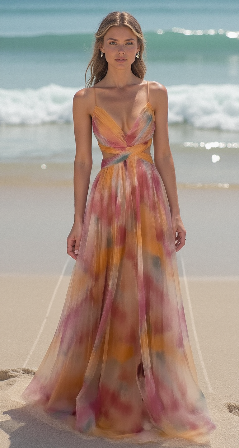 50% RABATT | Everly | Elegantes bedrucktes Spitzen-Maxikleid